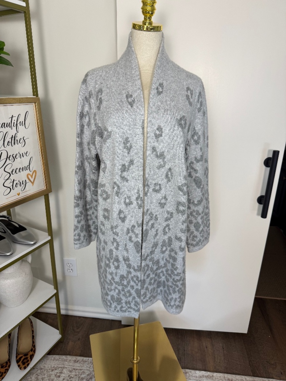 OMBRE ANIMAL PRINT FLYAWAY CARDIGAN